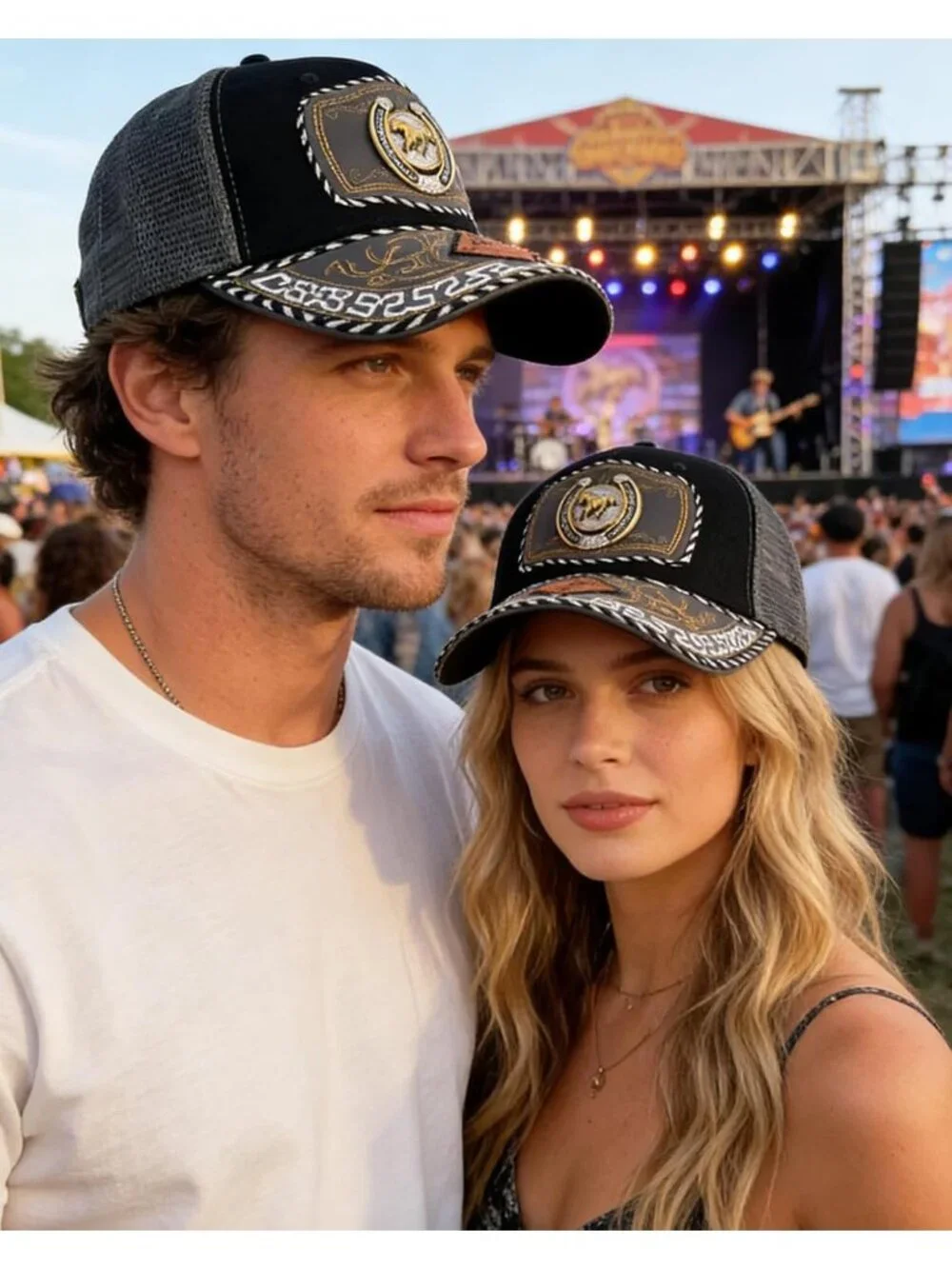 Men's Grey B Polyester Western Vintage Cowboy Cute Baseball Cap